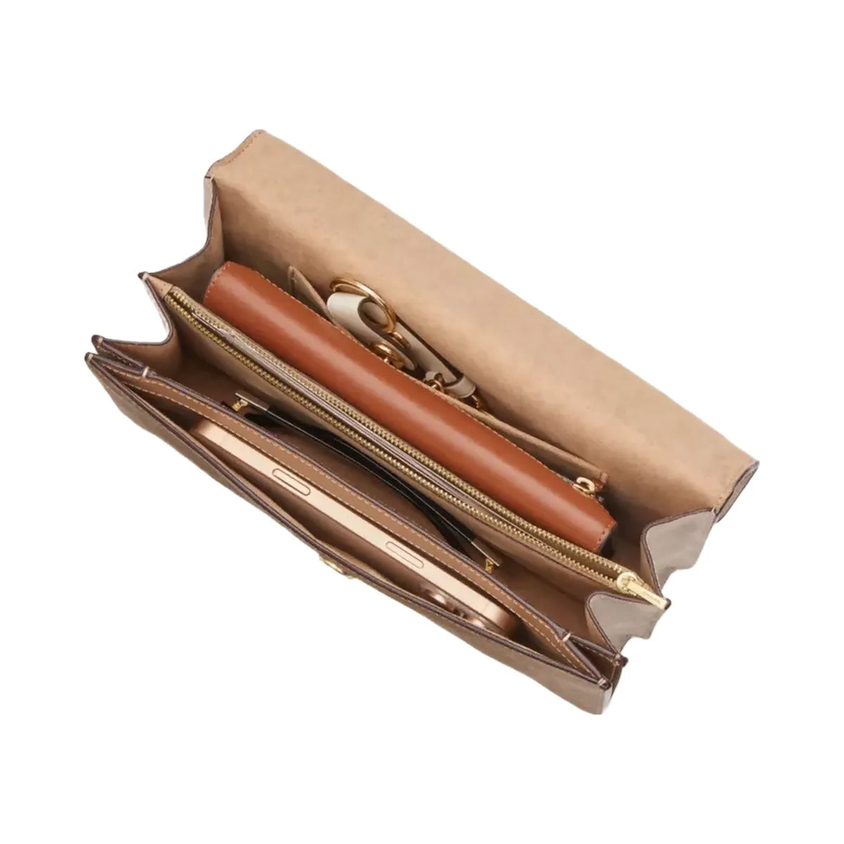 Coach Klare Envelope Crossbody Bag In Blocked Signature Canvas in Gold Sand Tan