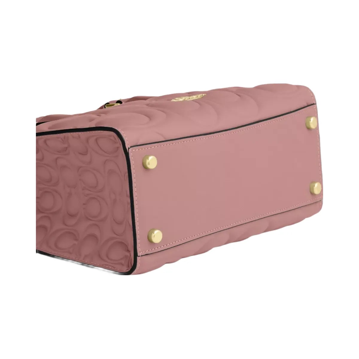 Coach Maggie Small Tote Bag In Signature Leather in Gold Pink Petal