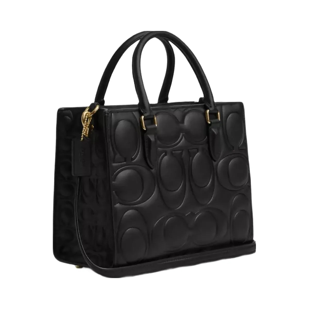 Coach Maggie Small Tote Bag In Signature Leather in Gold Black