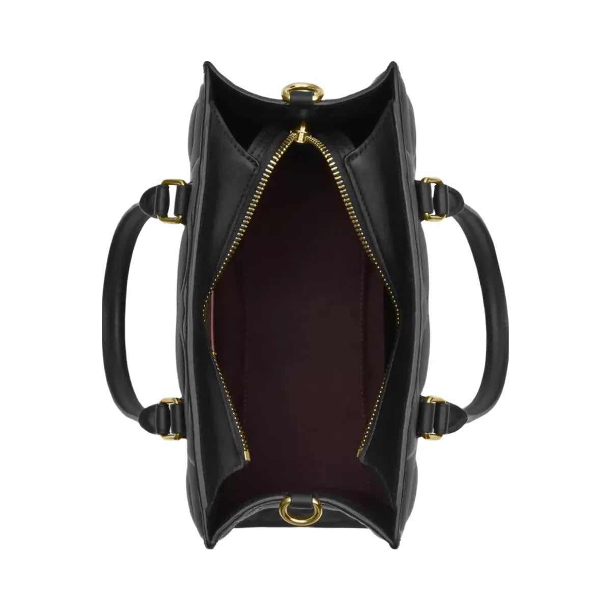 Coach Maggie Small Tote Bag In Signature Leather in Gold Black