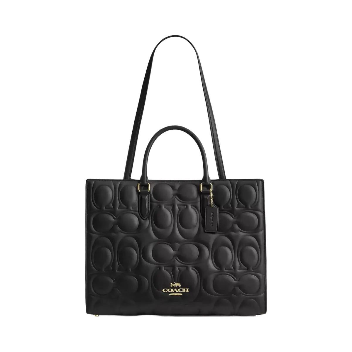 Coach Maggie Tote Bag In Signature Leather in Gold Black