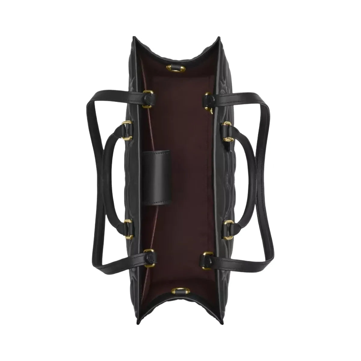 Coach Maggie Tote Bag In Signature Leather in Gold Black