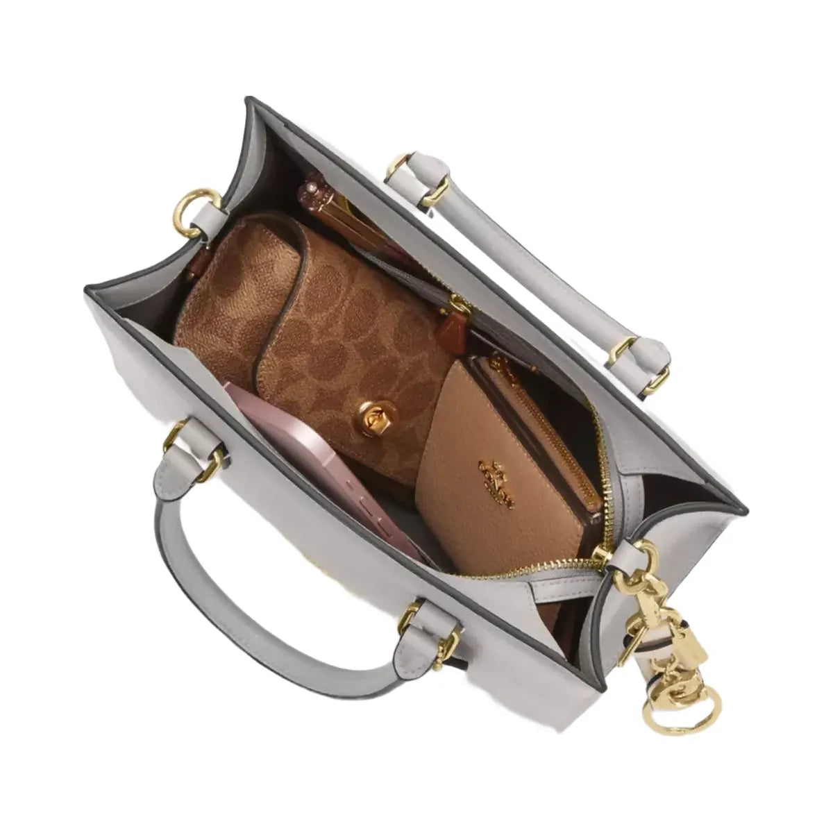 Coach Maggie Small Tote Bag in Gold Dove Grey