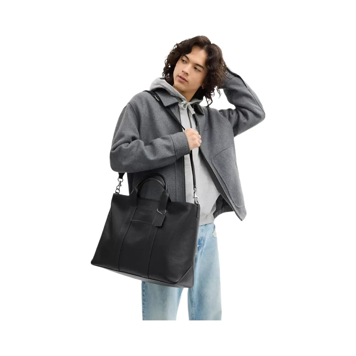 Coach Grayson Tote Bag in Silver Black