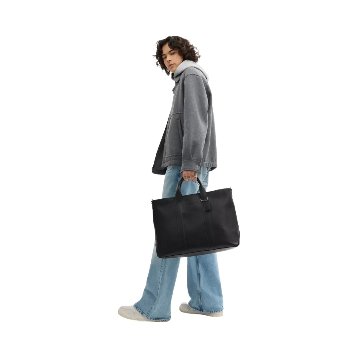 Coach Grayson Tote Bag in Silver Black
