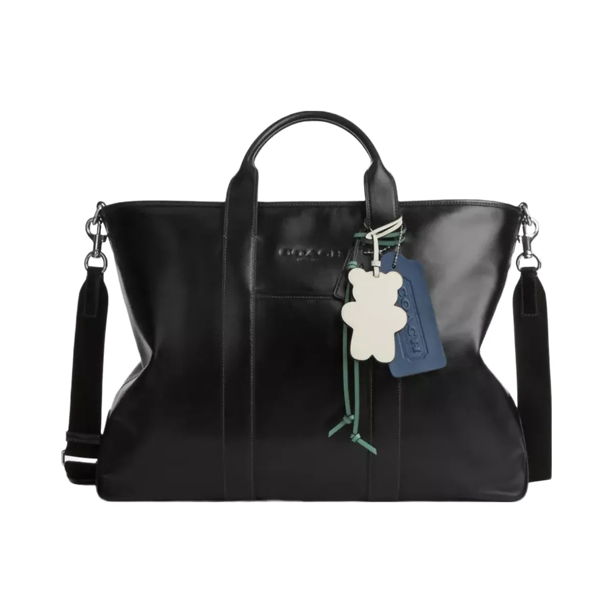Coach Grayson Tote Bag With Charms in Silver Black