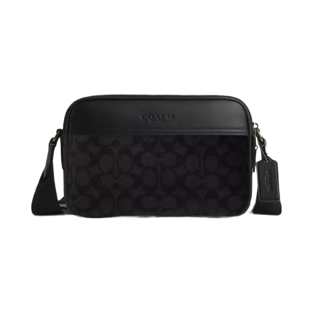 Coach Graham Crossbody Bag In Signature Canvas in Gunmetal Charcoal Black