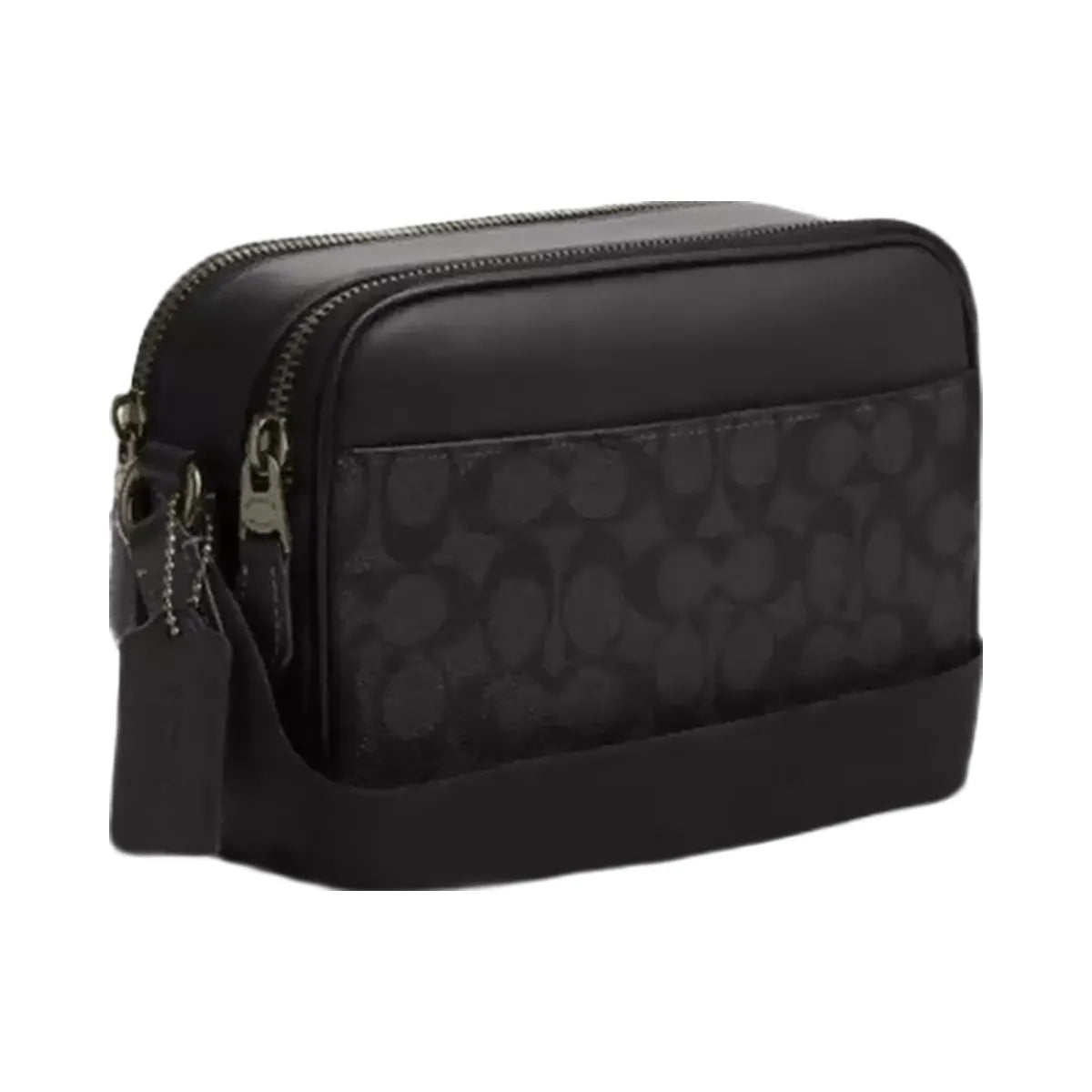 Coach Graham Crossbody Bag In Signature Canvas in Gunmetal Charcoal Black