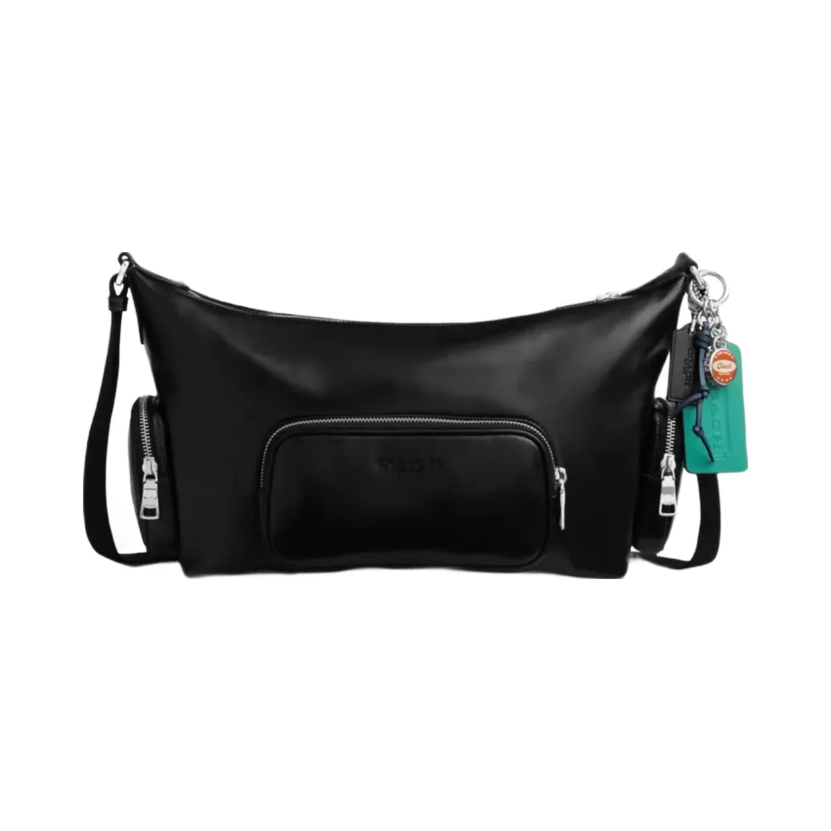 Coach Finn Crossbody Bag With Pockets And Charms in Silver Black