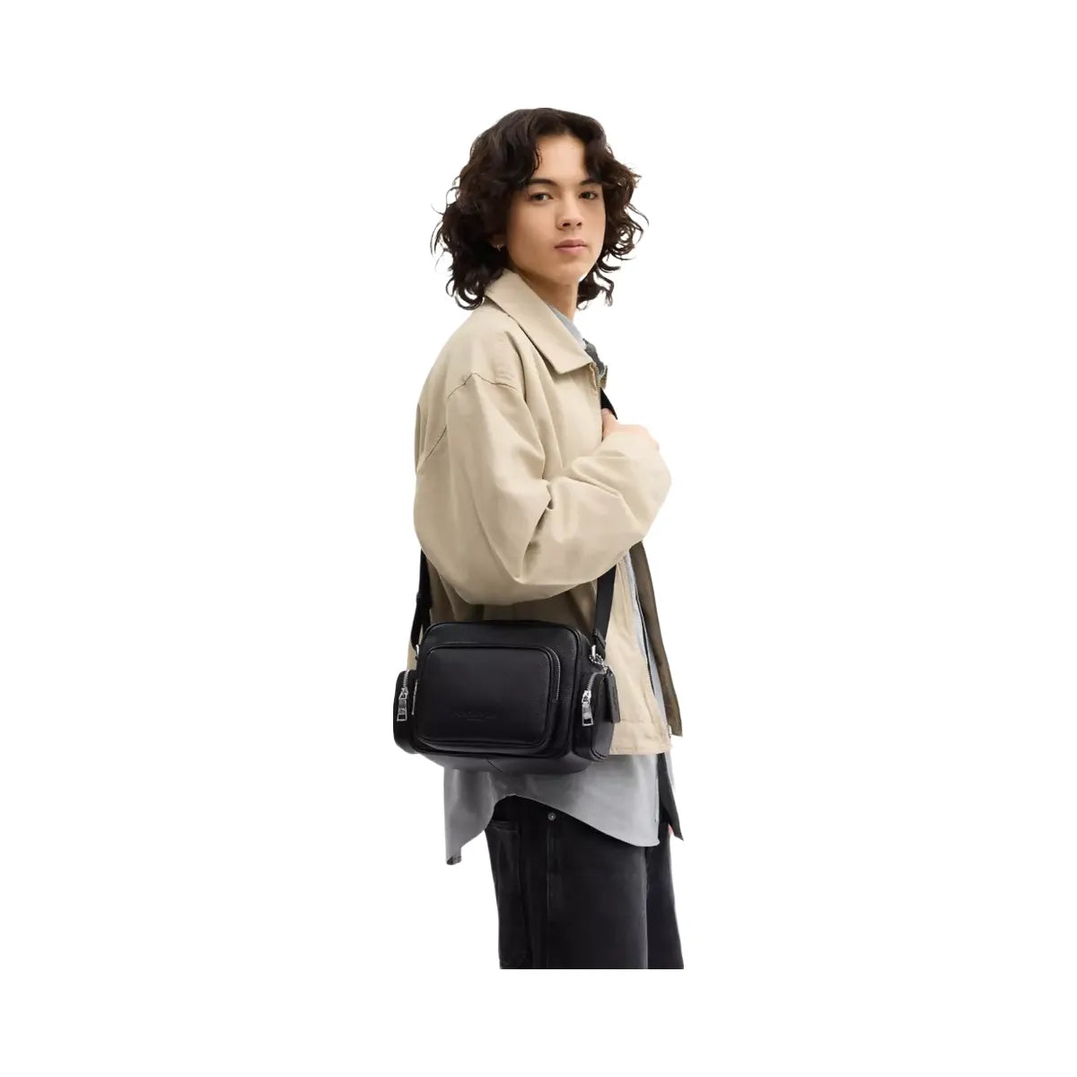 Coach Fletcher Crossbody Bag in Silver Black