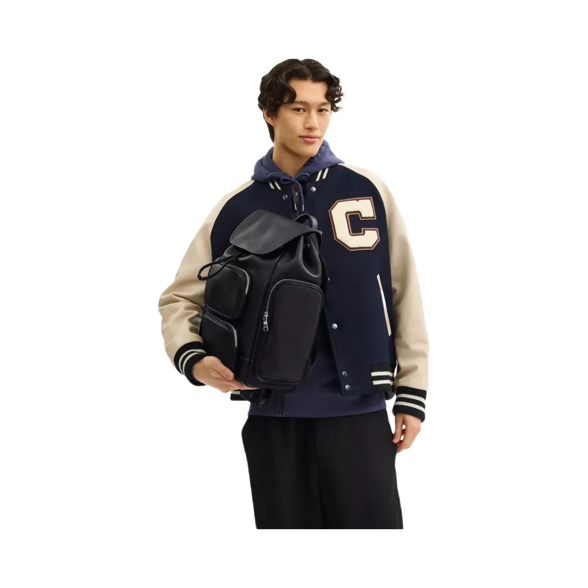 Coach Finn Backpack in Silver Black