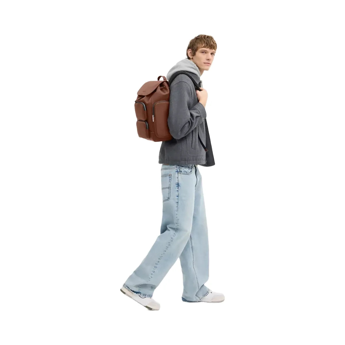 Coach Finn Backpack in Silver Vintage Brown