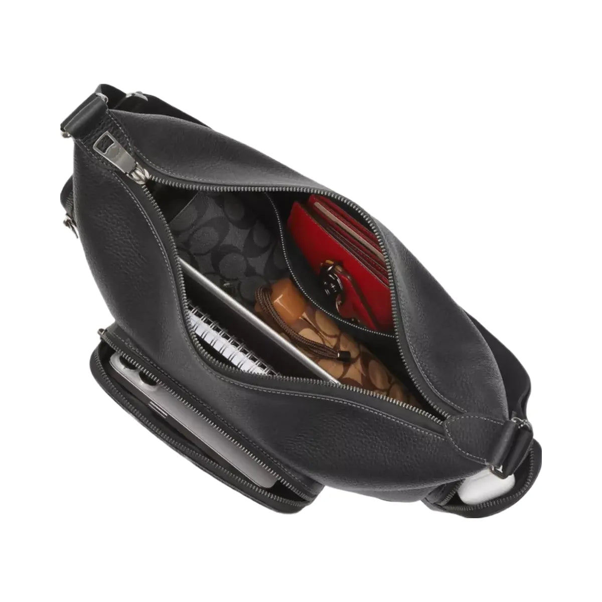 Coach Finn Crossbody Bag With Pockets in Gunmetal Black