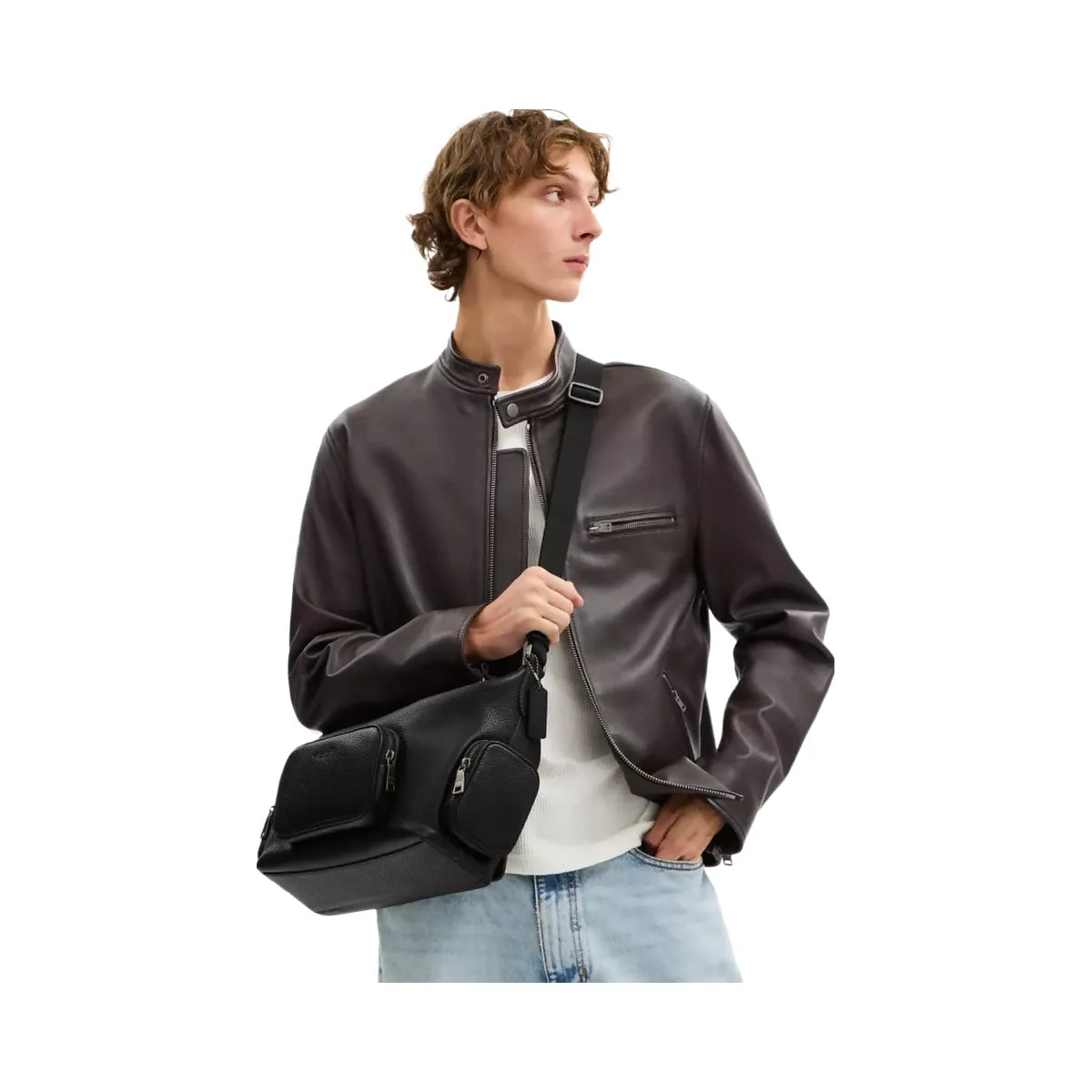 Coach Finn Crossbody Bag With Pockets in Gunmetal Black