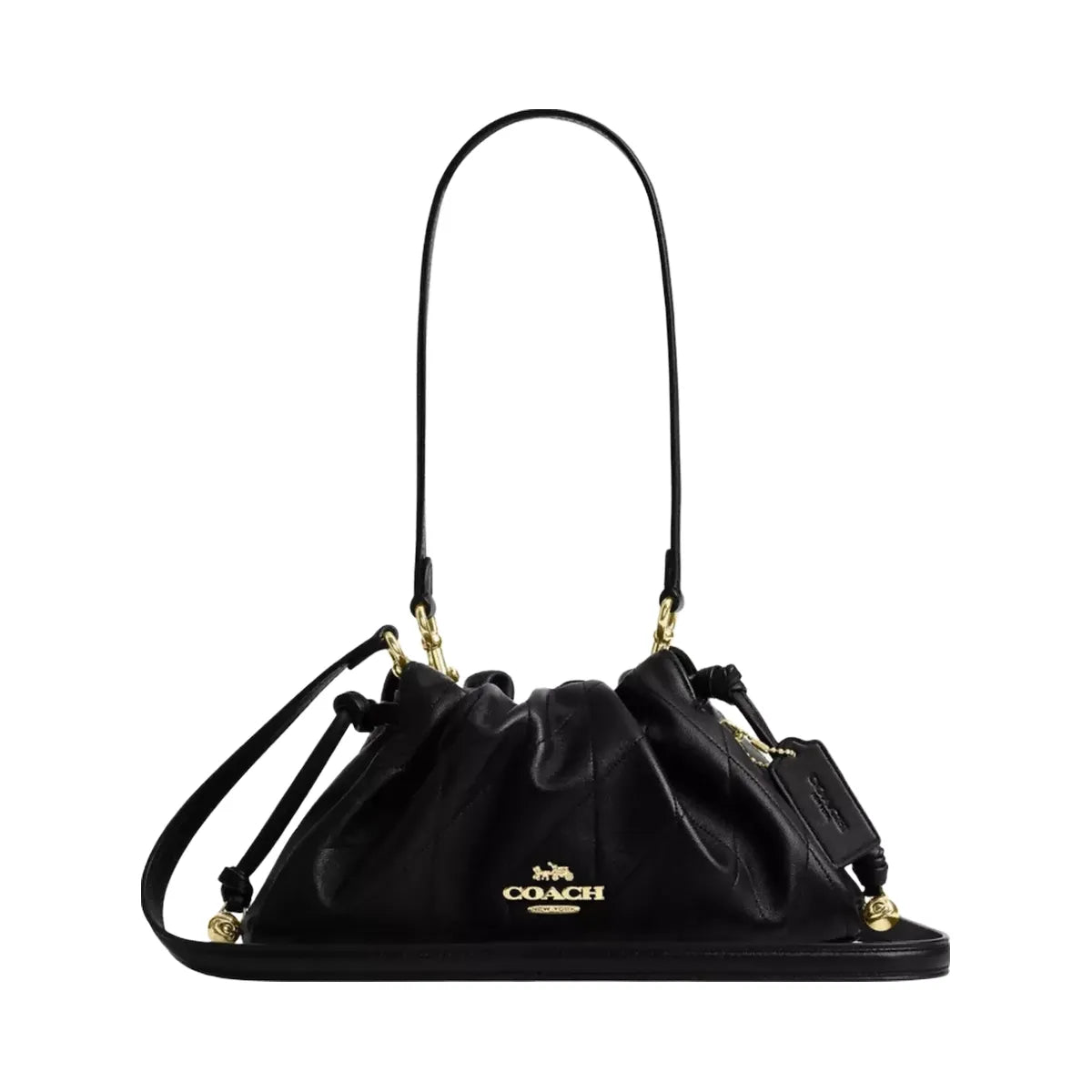 Coach Faye Shoulder Bag With Quilting in Gold Black