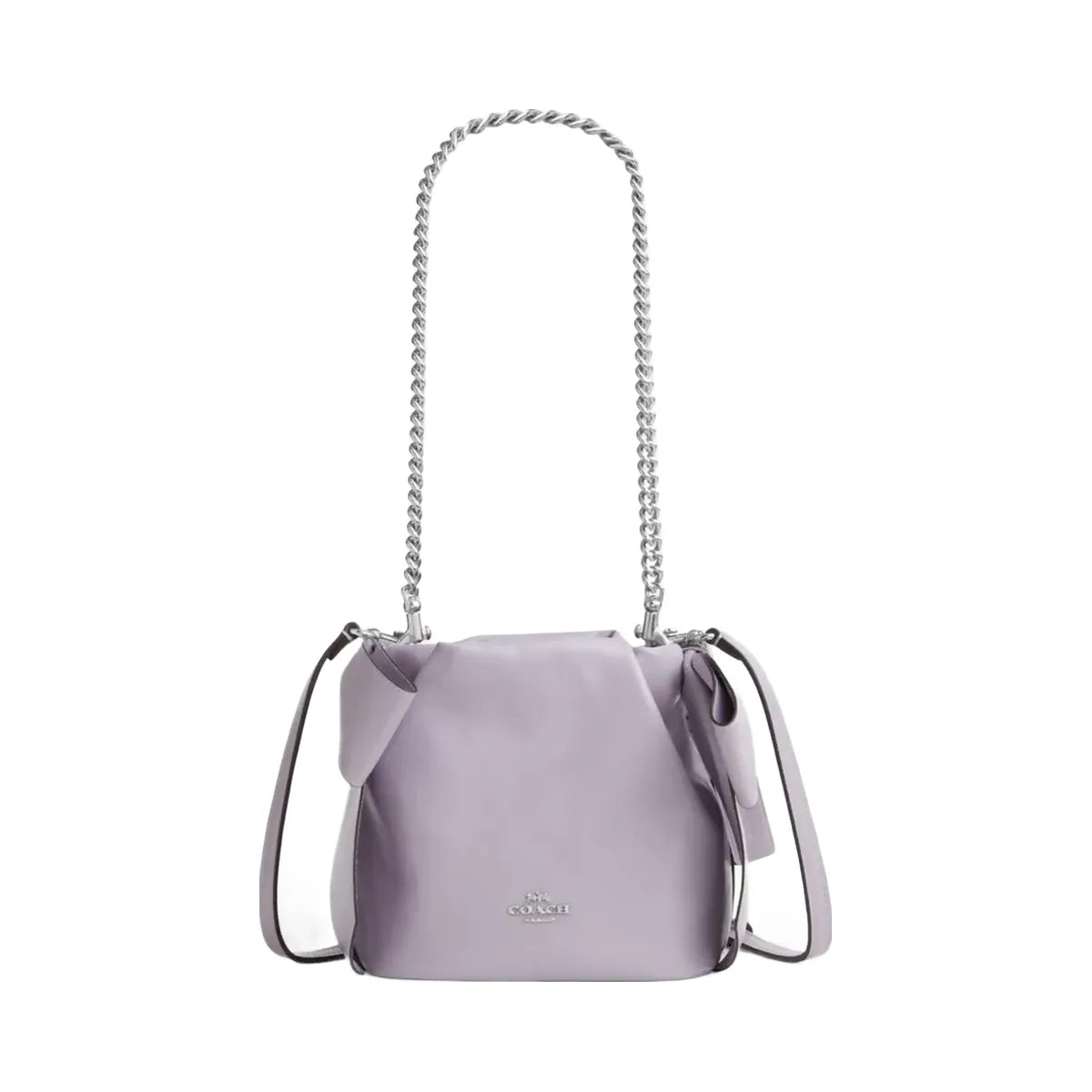 Coach Faye Mini Drawstring Bag With Bows in Silver Light Amethyst