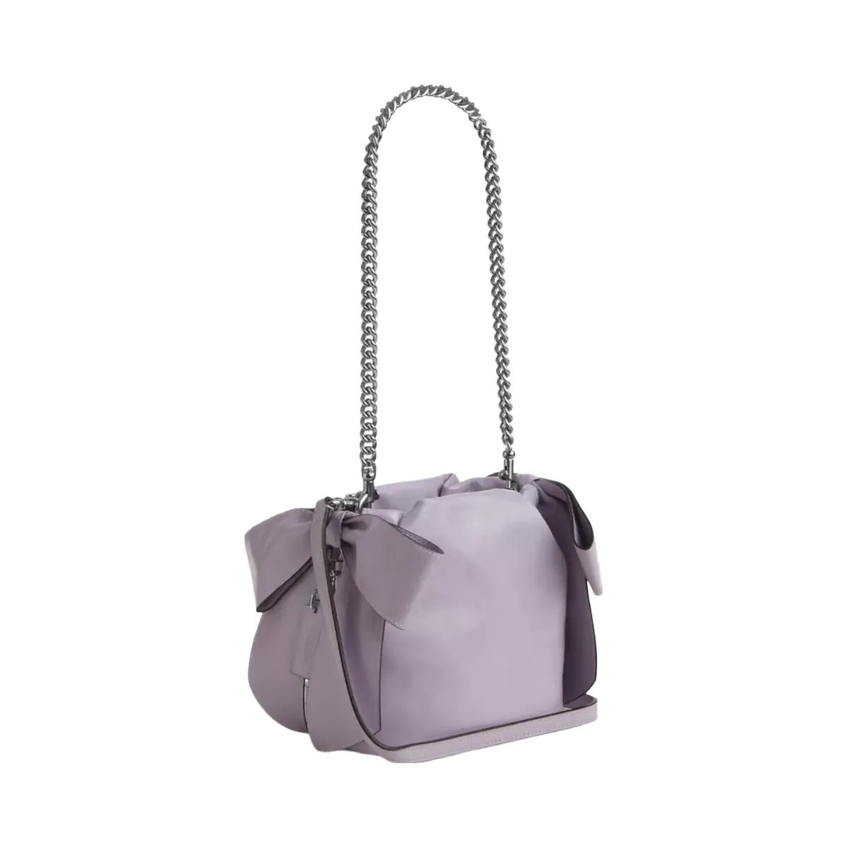 Coach Faye Mini Drawstring Bag With Bows in Silver Light Amethyst
