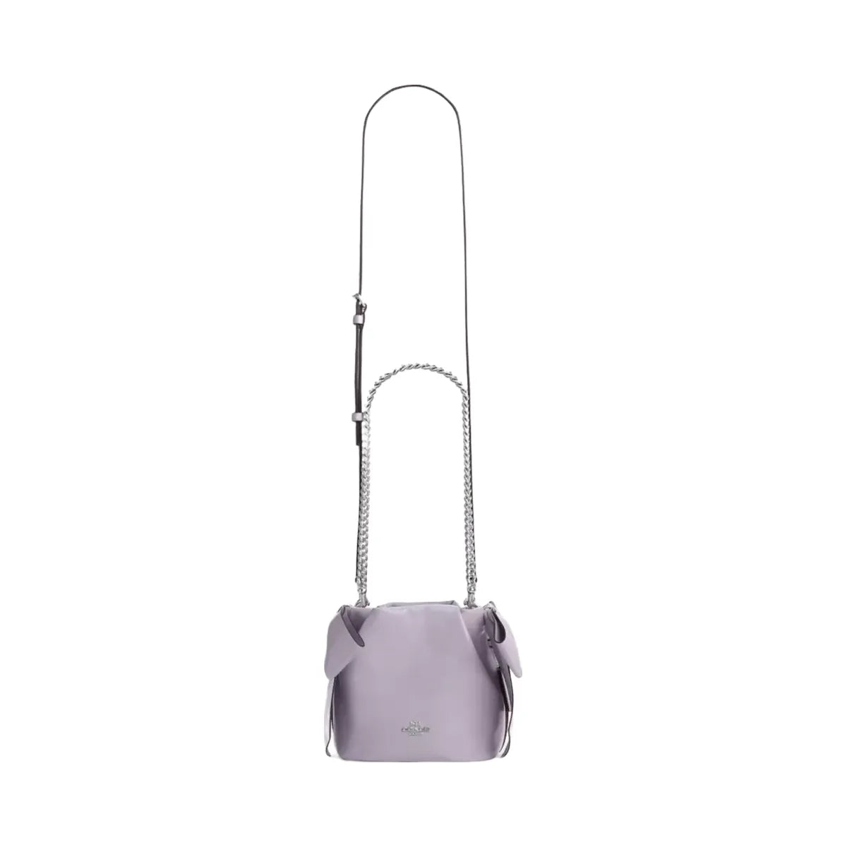Coach Faye Mini Drawstring Bag With Bows in Silver Light Amethyst