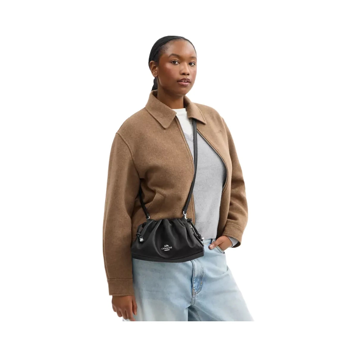Coach Faye Shoulder Bag in Silver Black
