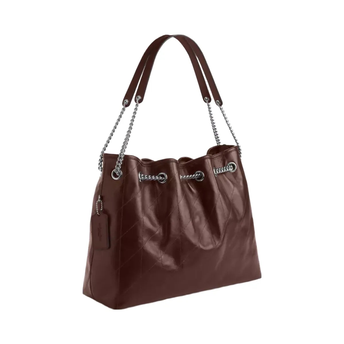 Coach Evelyn Shoulder Bag With Quilting in Silver Maple