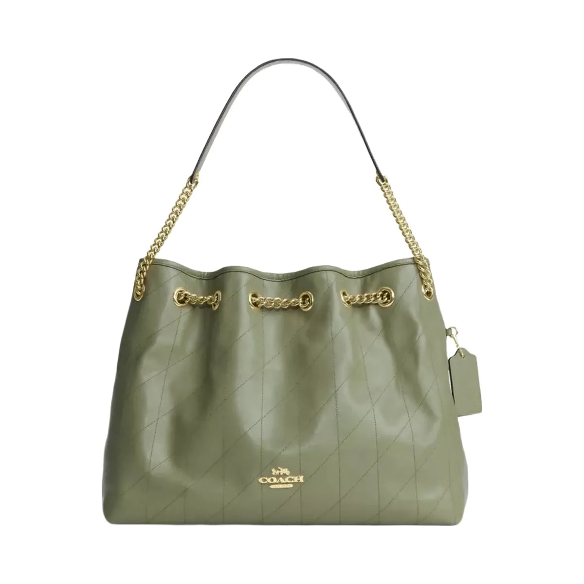 Coach Evelyn Shoulder Bag With Quilting in Gold Pistachio