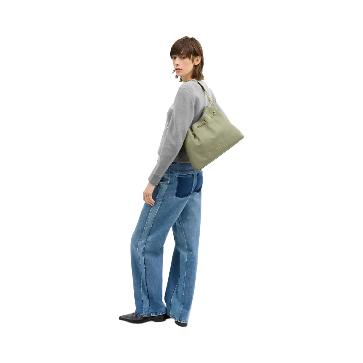Coach Evelyn Shoulder Bag With Quilting in Gold Pistachio