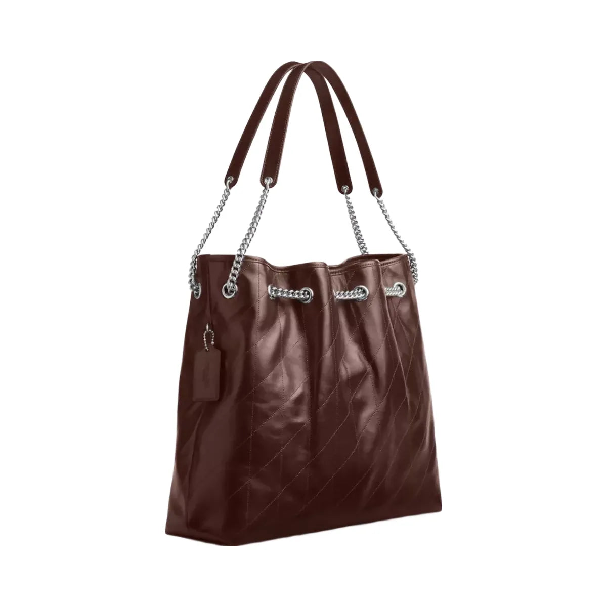 Coach Evelyn Large Shoulder Bag With Quilting in Silver Maple