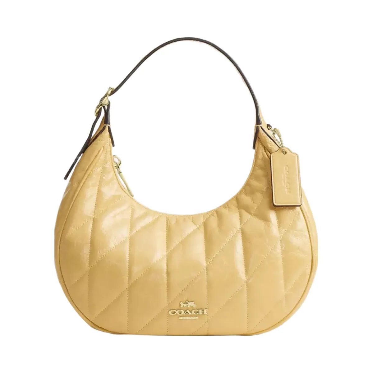 Coach Emily Shoulder Bag With Quilting in Gold Soft Yellow