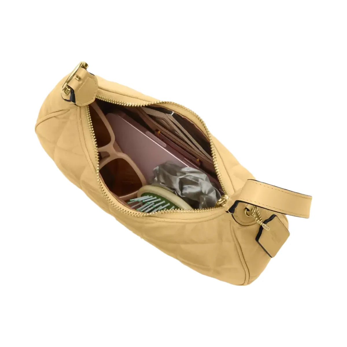 Coach Emily Shoulder Bag With Quilting in Gold Soft Yellow