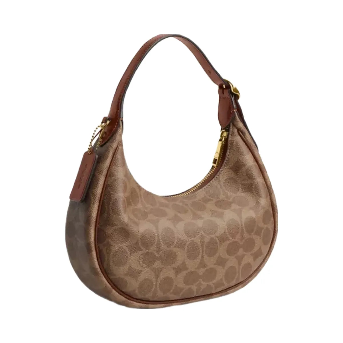 Coach Emily Shoulder Bag In Signature Canvas in Gold Tan Brown