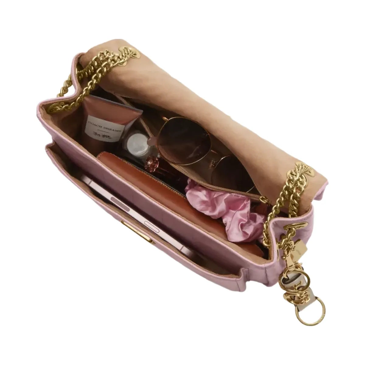 Coach Elodie Crossbody Bag With Quilting in Gold Carnation
