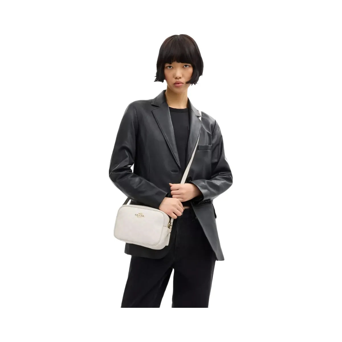 Coach Jamie Camera Bag In Signature Canvas in Gold White Chalk