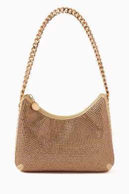 Mini Falabella Zip Shoulder Bag in Hotfix Crystals