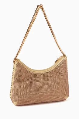 Mini Falabella Zip Shoulder Bag in Hotfix Crystals