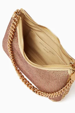 Mini Falabella Zip Shoulder Bag in Hotfix Crystals
