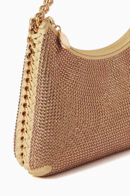Mini Falabella Zip Shoulder Bag in Hotfix Crystals