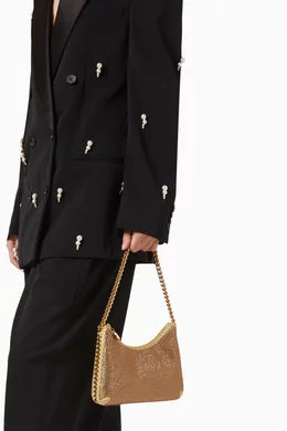 Mini Falabella Zip Shoulder Bag in Hotfix Crystals