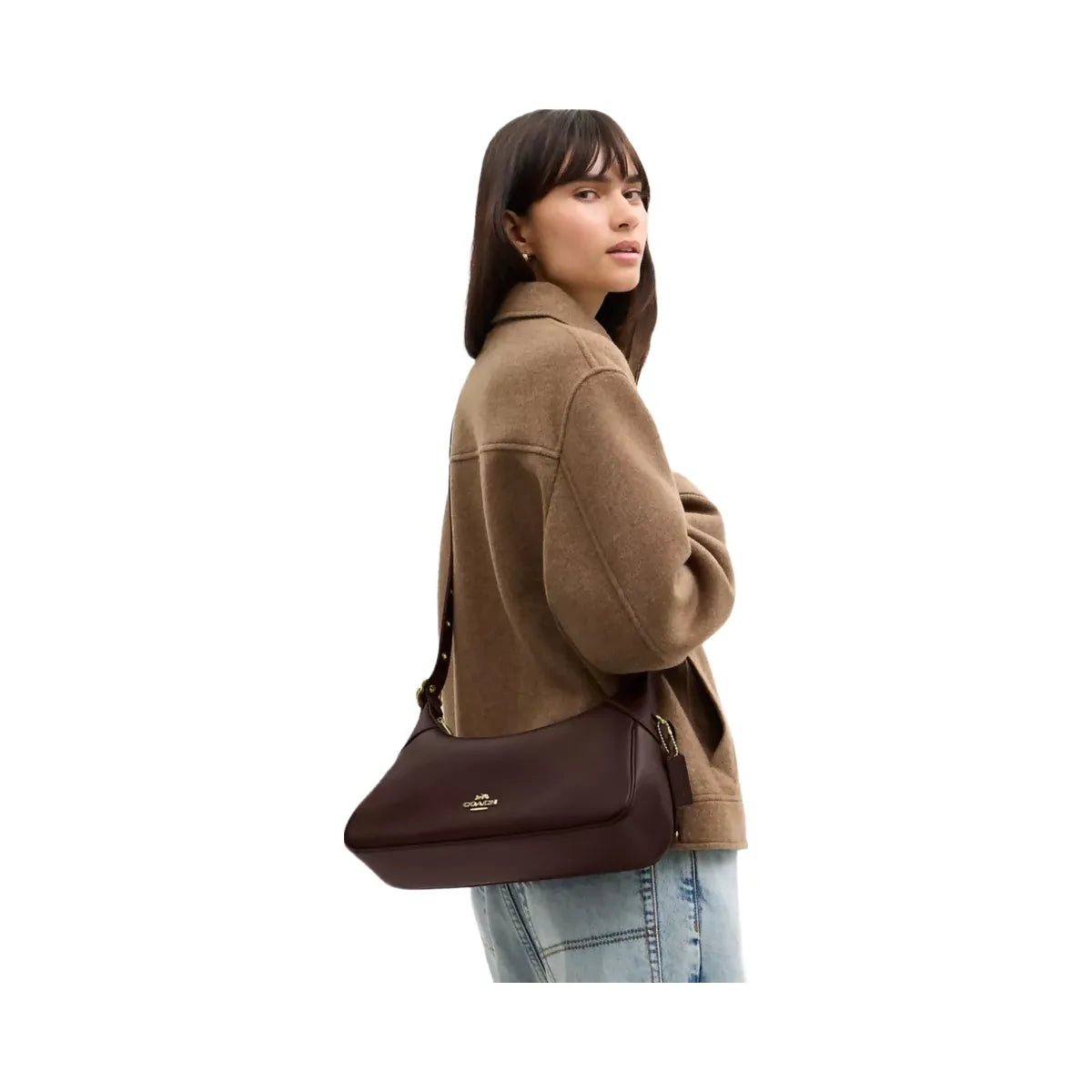 Coach Ella Small Shoulder Bag in Gold Espresso