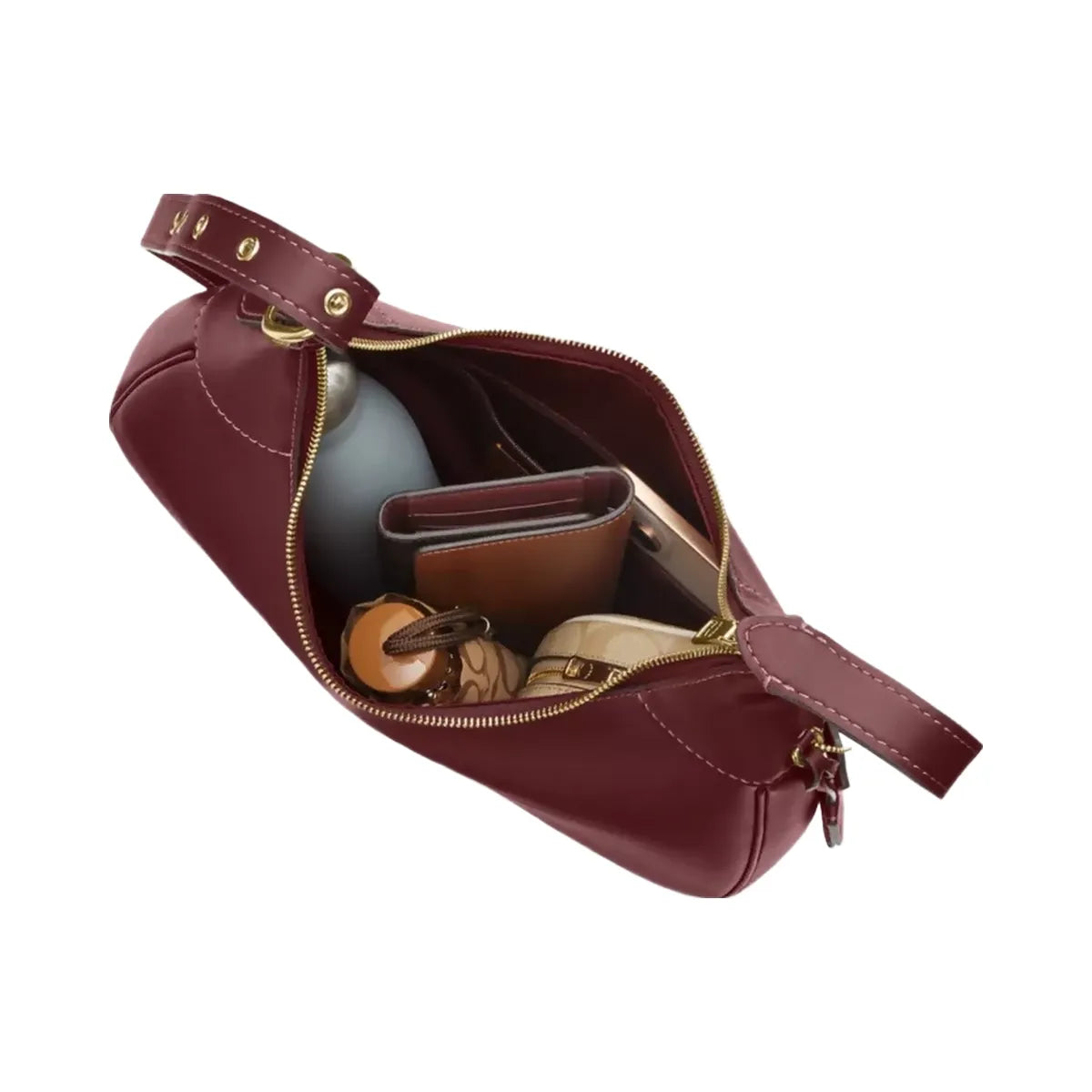 Coach Ella Shoulder Bag in Gold Maroon