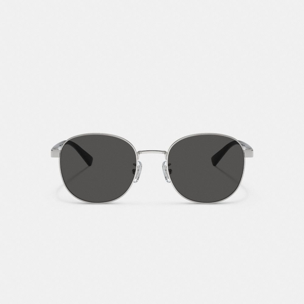 Coach Metal Round Sunglasses Silver Black