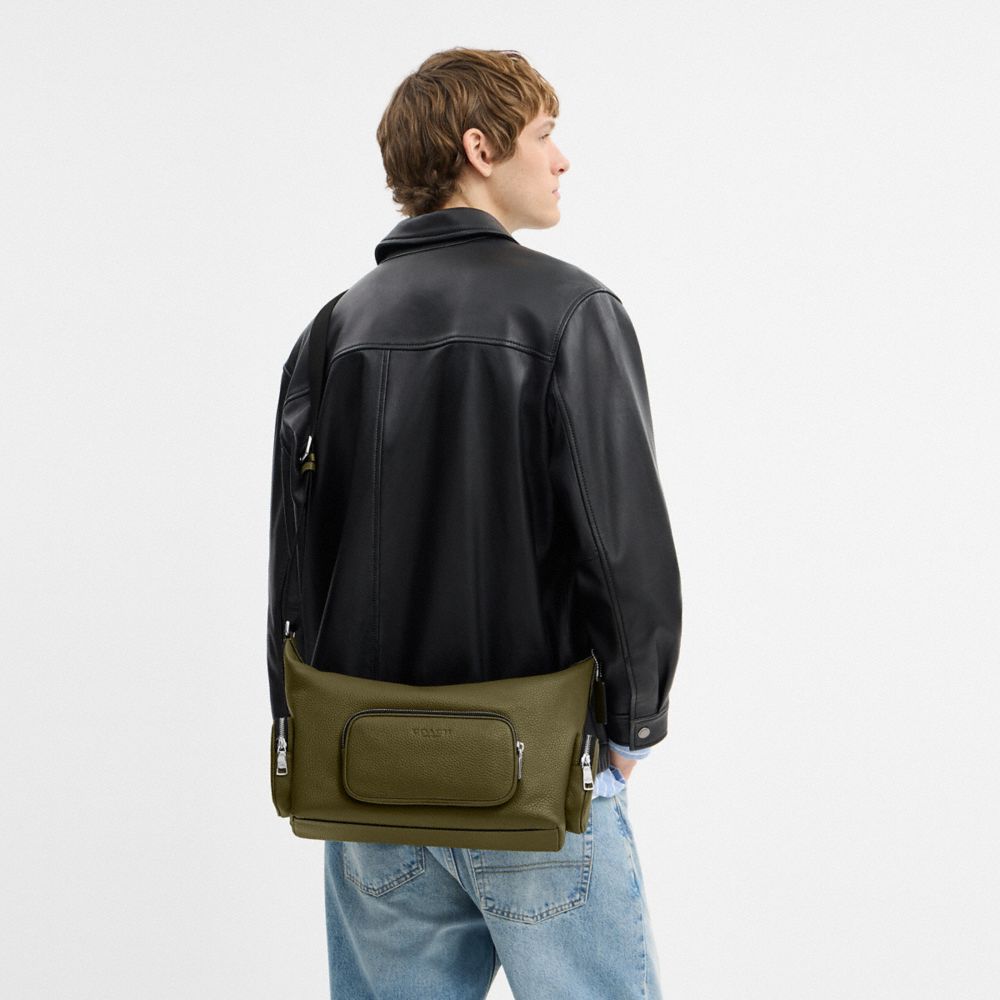 Coach Finn Crossbody Bag With Pockets Silver Olive