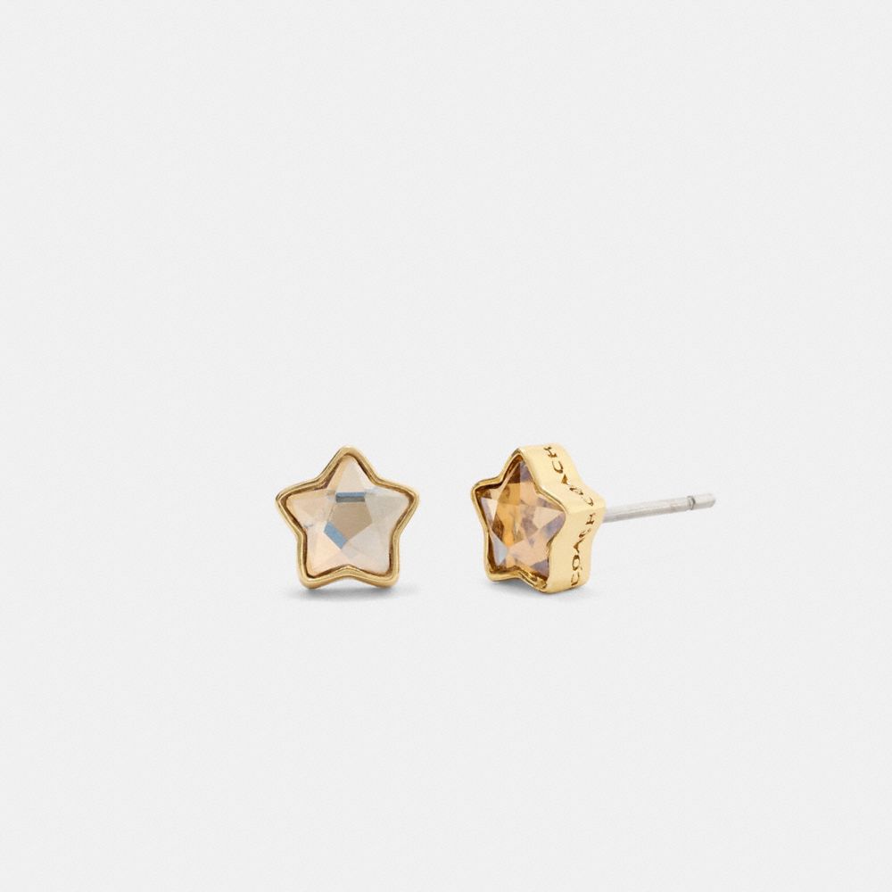 Coach Signature Star Stud Earrings Gold