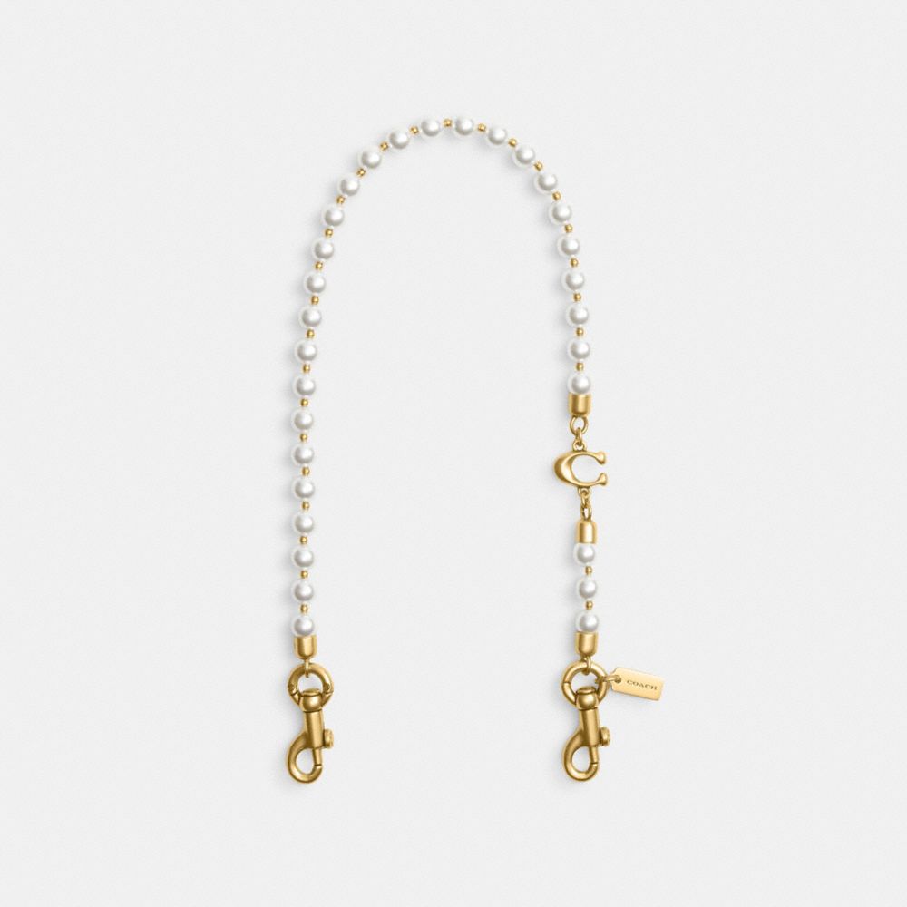 Coach Short Pearl Strap Brass Chalk