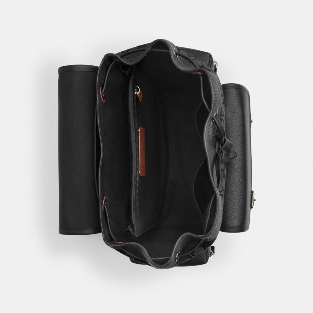 Coach Sprint Backpack In Signature Jacquard Silver Charcoal Black