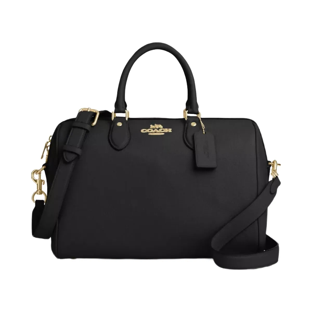 Coach Rowan Large Satchel Bag in Gold Black