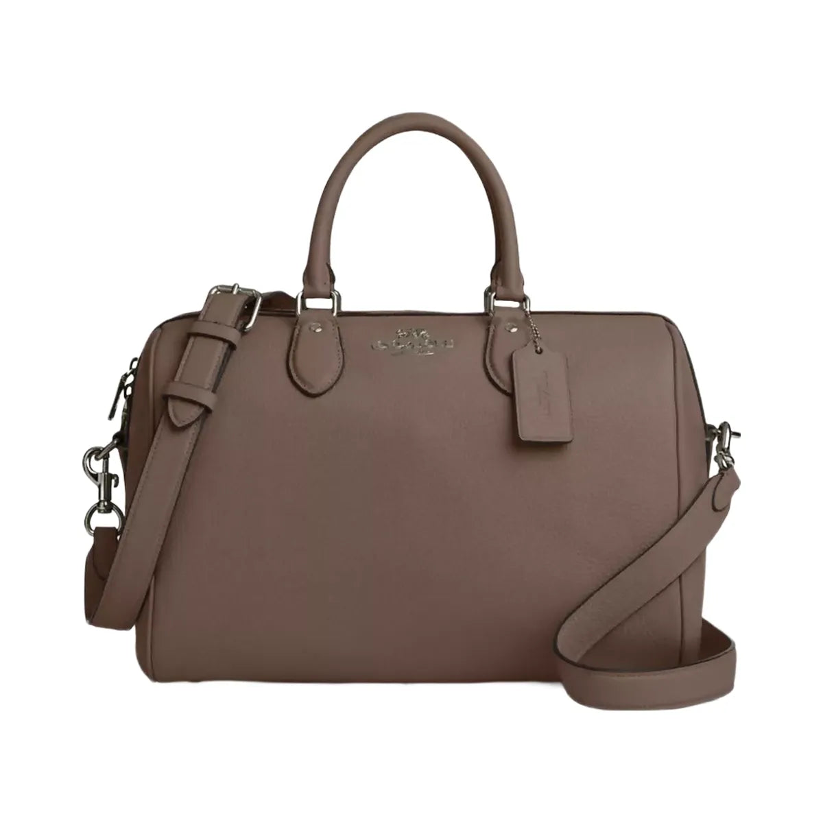 Coach Rowan Large Satchel Bag in Gunmetal Dark Stone