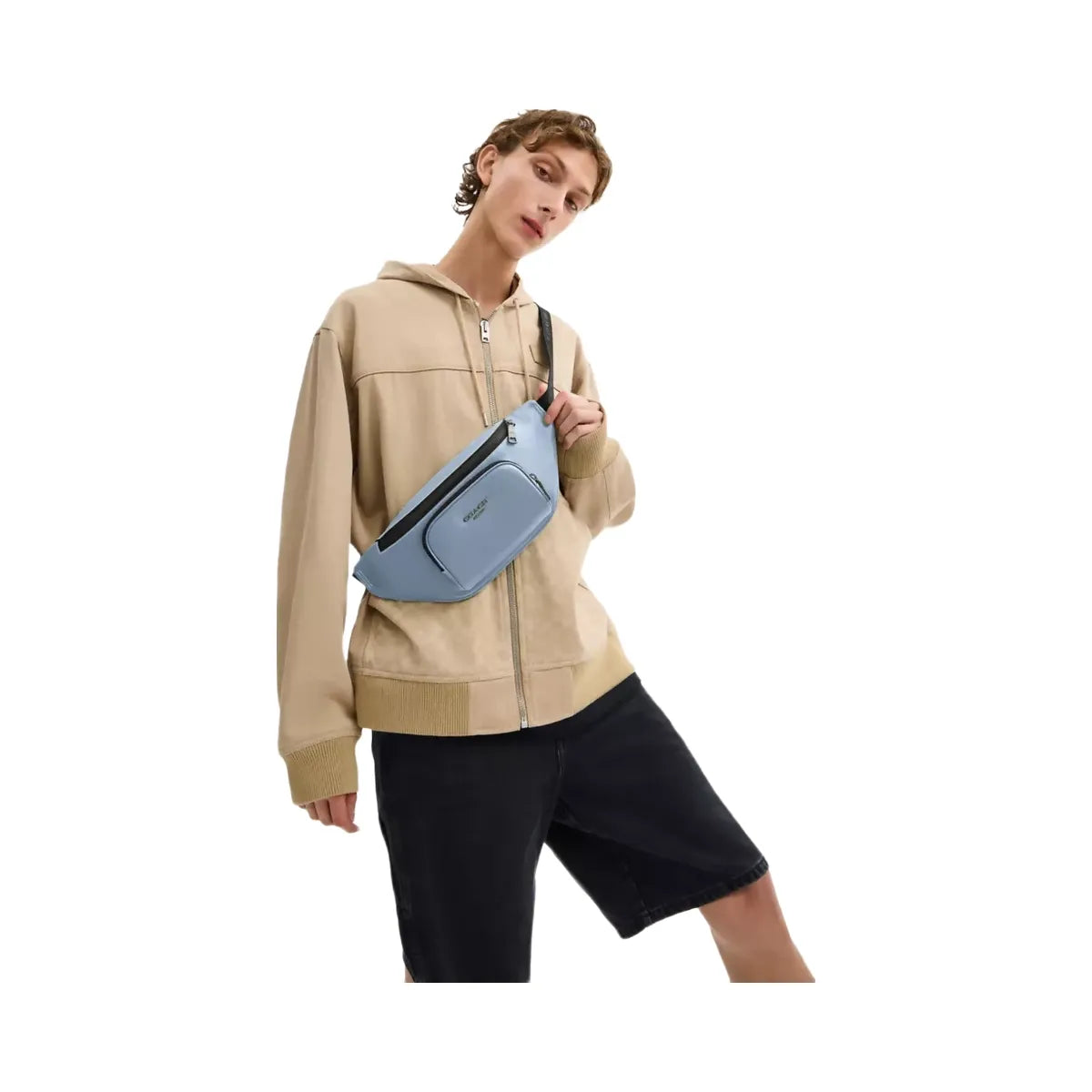 Coach Racer Small Belt Bag in Gunmetal Pale Lapis