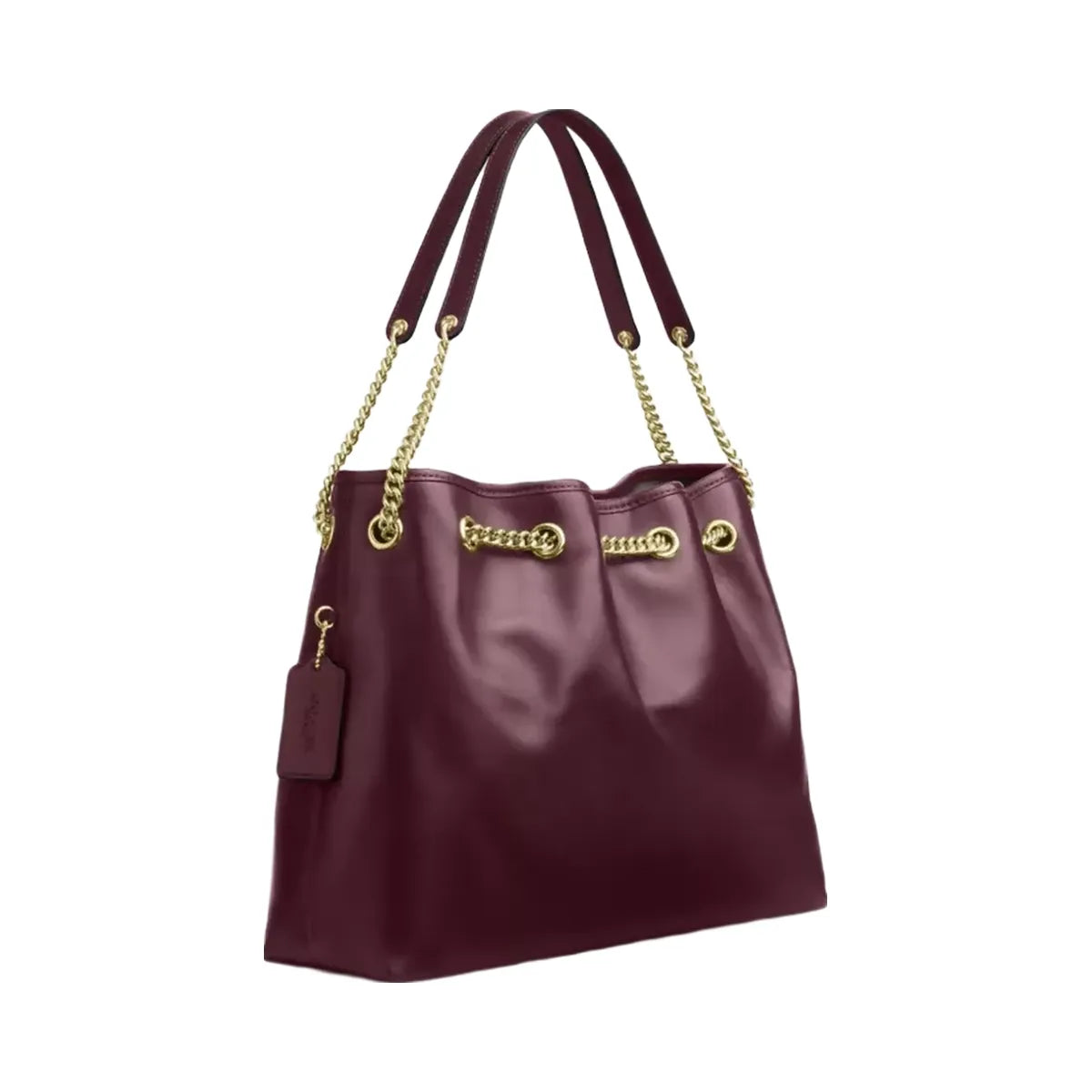 Coach Evelyn Shoulder Bag in Gold Dark Wine