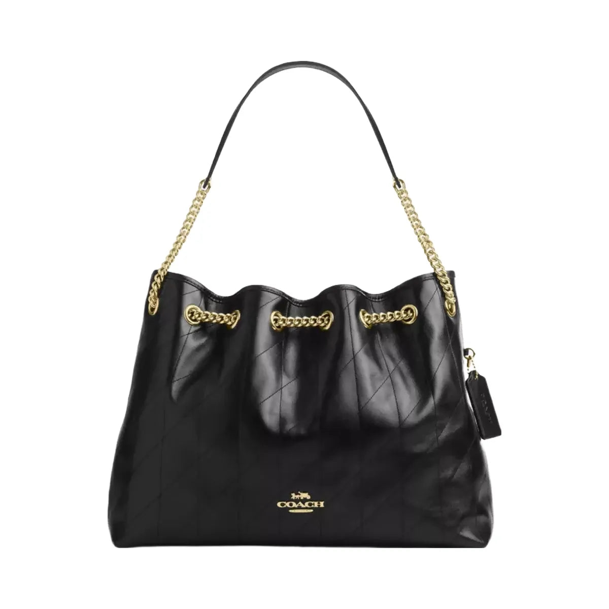 Coach Evelyn Shoulder Bag With Quilting in Gold Black