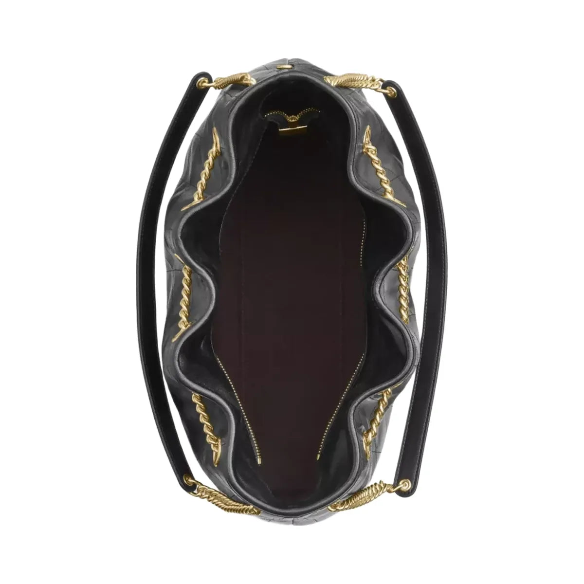 Coach Evelyn Shoulder Bag With Quilting in Gold Black